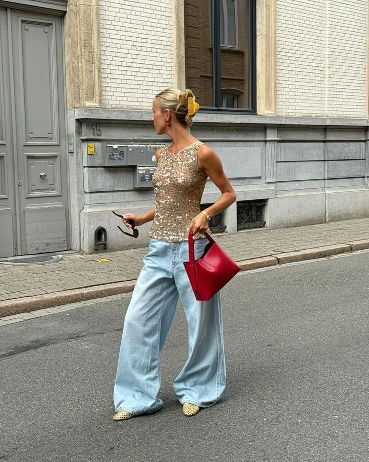 Podés lucir las lentejuelas de diferentes formas.