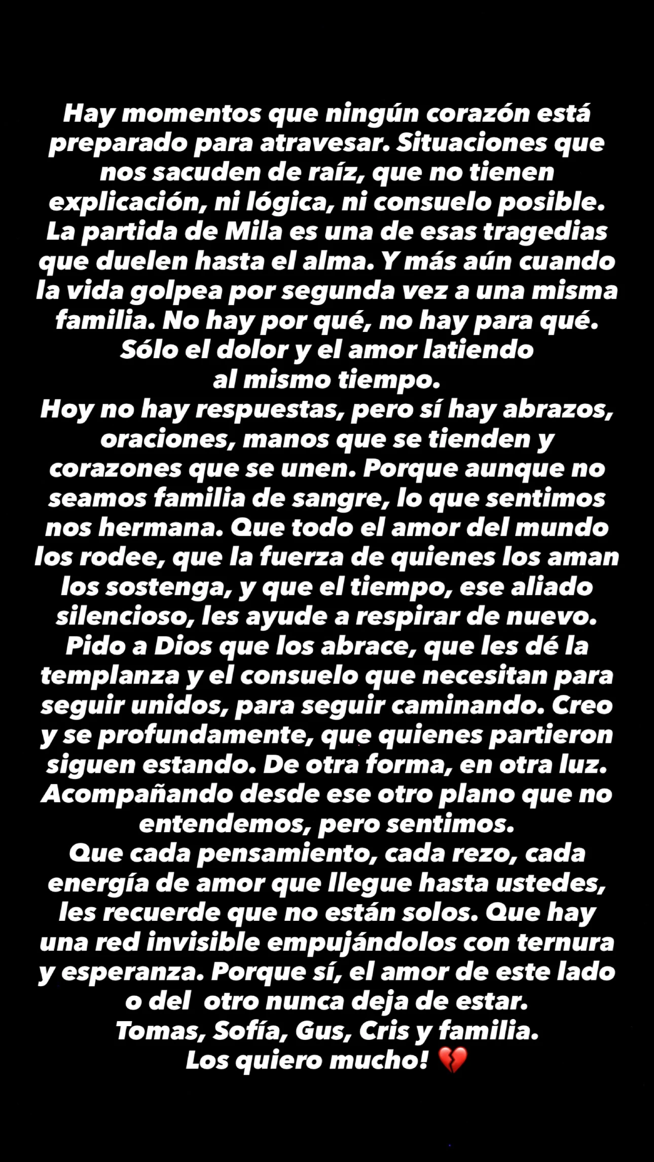 Historia de Nico Vázquez sobre la muerte de Mila