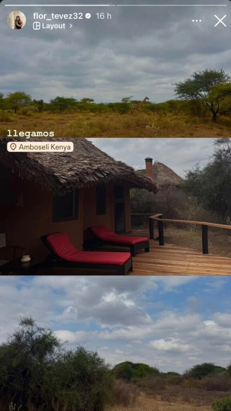 Las fotos de Carlos Tevez y su familia en un safari en Kenia