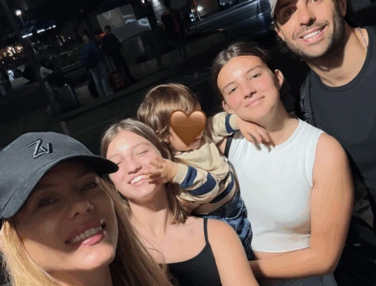 Las fotos del viaje y la llegada de Nicole Neumann y su familia a Europa