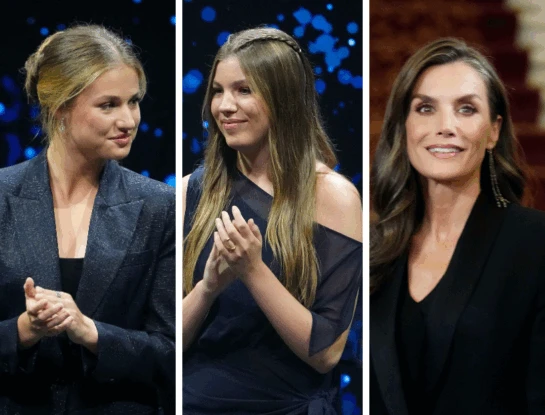 reina Letizia peinado, princesa Leonor recogido, infanta Sofía trenzas, Premios Princesa de Girona 2025, peinados effortless, estilo royal chic, peinados de la realeza, Letizia Leonor Sofía Girona, peinados naturales con estilo