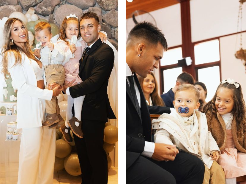 Las fotos del bautismo de Theo, el hijo de Lautaro Martínez y Agustina Gandolfo