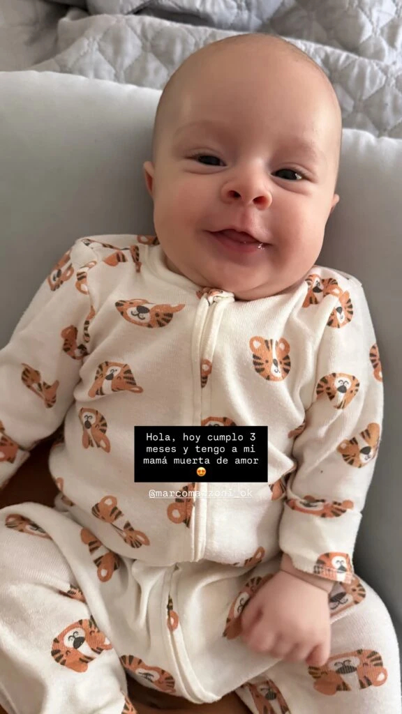 Así está Marco, el hijo de Sol Pérez, a 3 meses de su nacimiento. Foto: IG