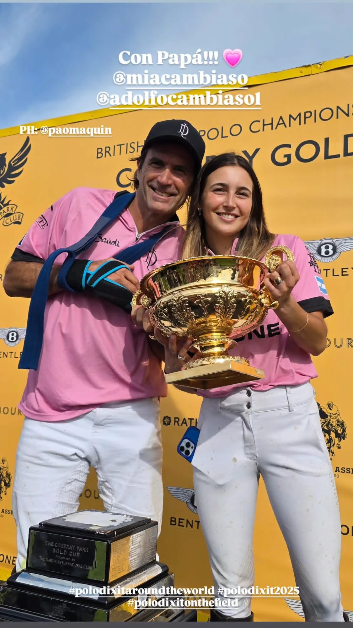 Adolfo Cambiaso y Mía Cambiaso. Fotos: IG.