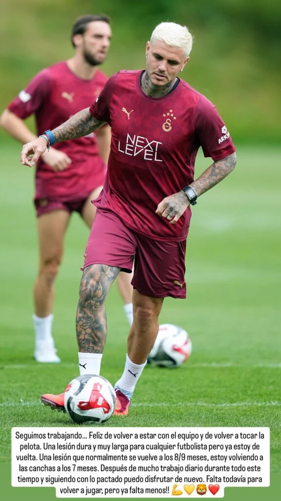 Mauro Icardi y su reincorporación al Galatasaray. Foto: IG