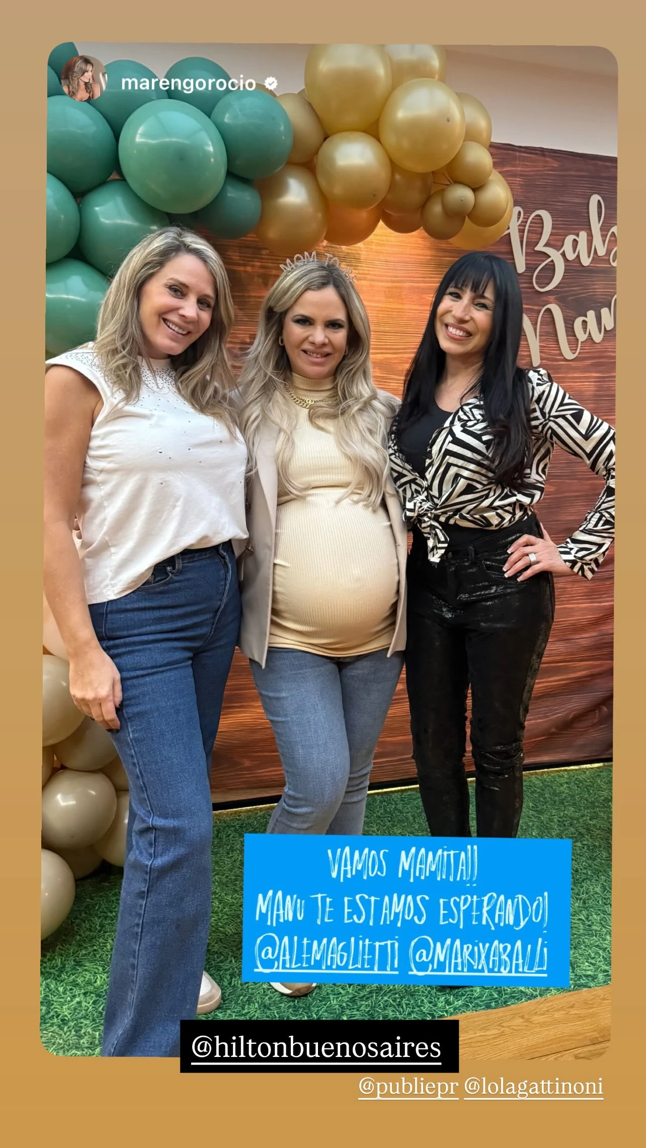 Junto a Rocío Marengo y Marixa Balli. Fotos: IG.