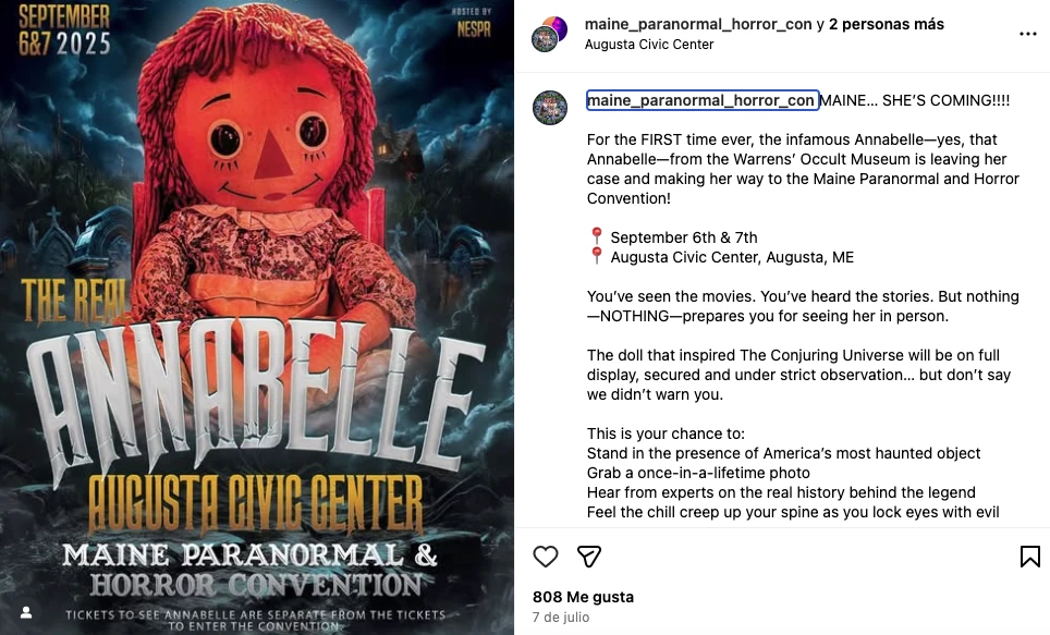 Tras la muerte de Dan Rivera, cancelan la gira de la muñeca Annabelle por temor a su poder