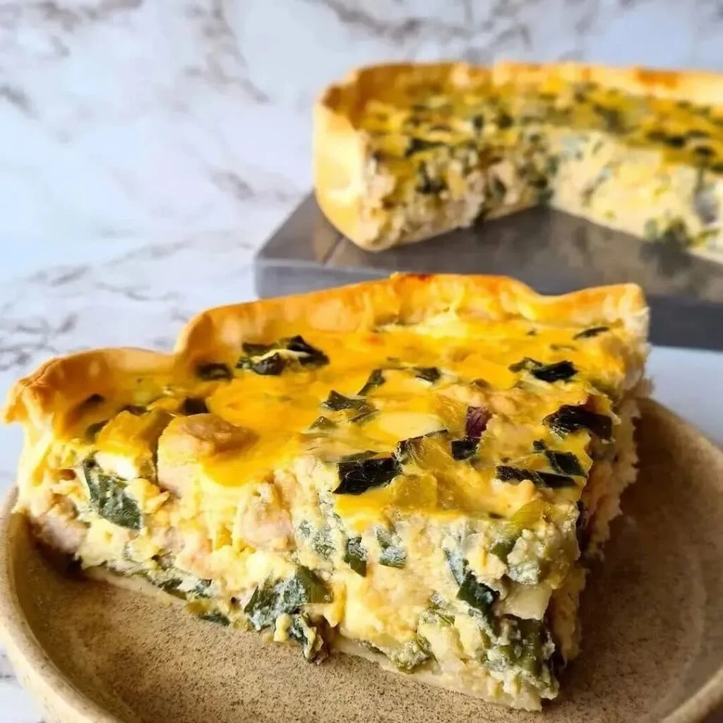 Tarta de pollo y verdeo