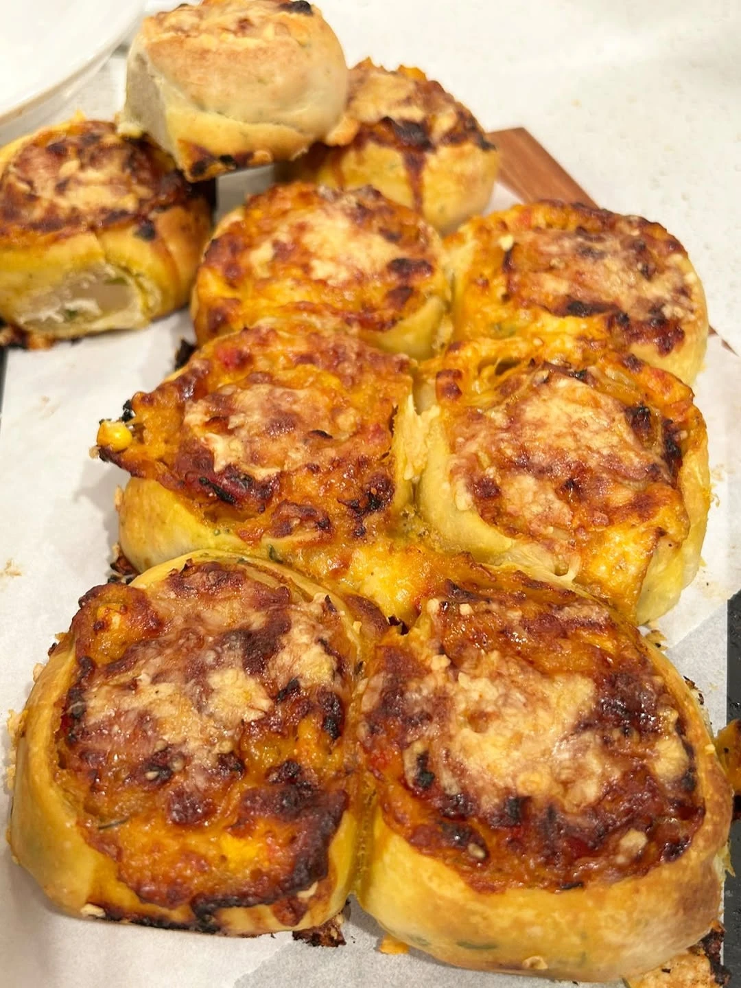 Tarta enrollada de humita gratinada