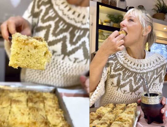 Cuadrados de manzana con crumble: la receta fácil y rica de Jimena Monteverde para la hora del mate