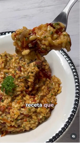 Risotto de tomates secos