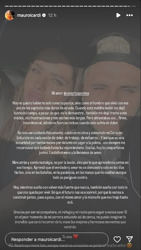 El extenso mensaje que le dedicó Icardi a la China Suárez