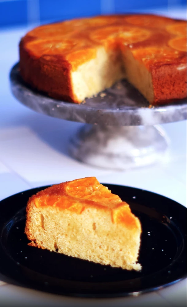 Torta invertida de mandarina