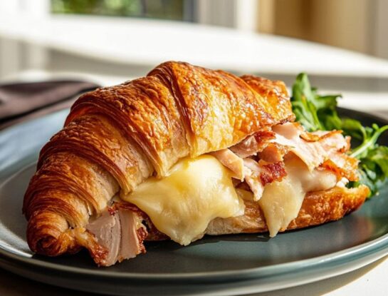 Sandwich de croissant: una receta rellena con pollo grillado, palta y mango