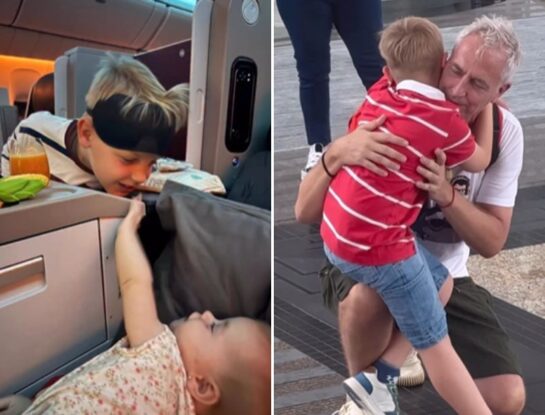 Marley mostró su emoción por el regreso de sus hijos, Mirko y Milenka, a su casa mientras él sigue viajando