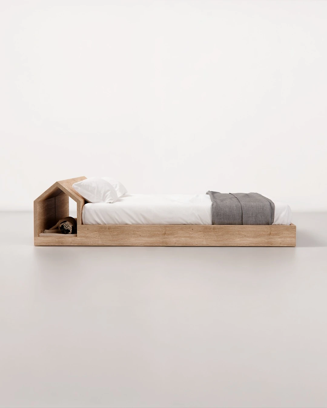 cama más cucha hecha con mucho amor y más estilo, llamada Dog Hut Bed. 