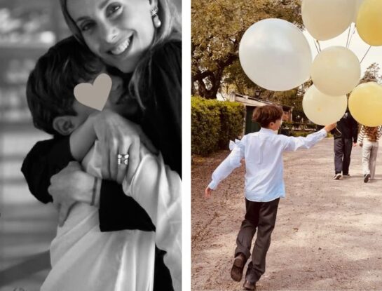 Anita Espasandín mostró la intimidad de la comunión de uno de sus hijos