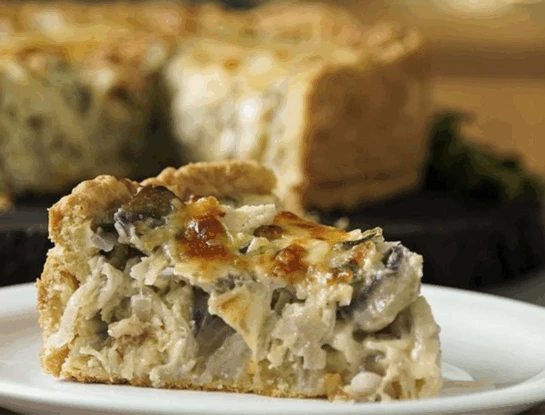 Tarta de pollo y puerros con masa integral receta fácil, nutritiva y deliciosa