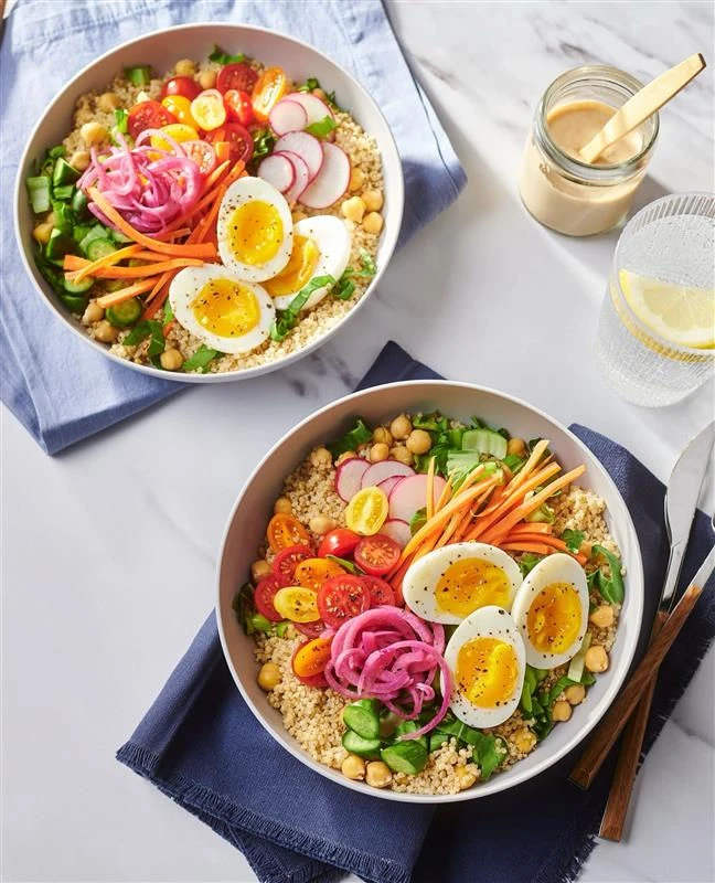 Poke bowl reversionado: una receta con cúrcuma, huevo mollet y vegetales crocantes

