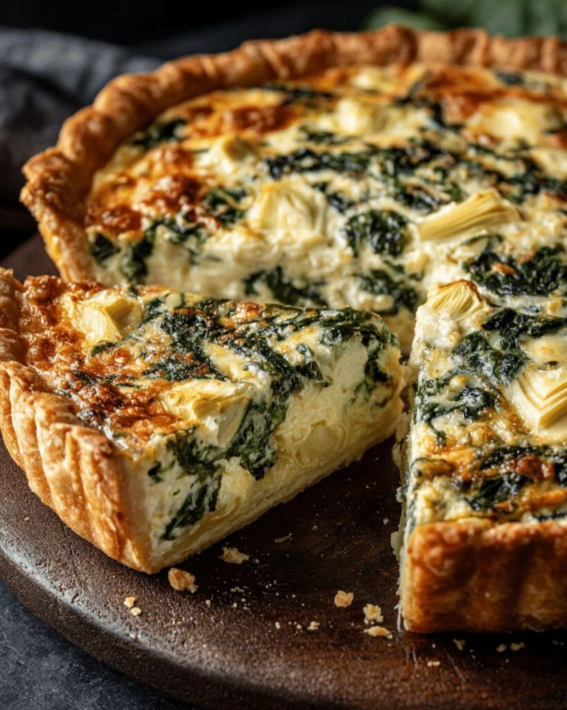 tarta rústica con espinaca y queso de cabra