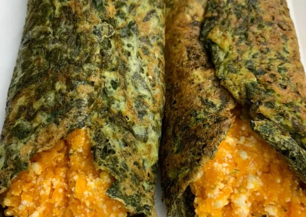 Canelones de calabaza y ricota con panqueques de espinaca