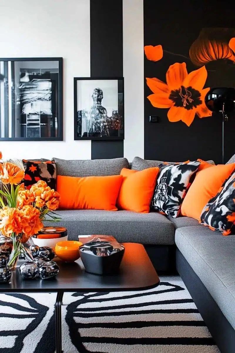 El secreto está en usar el naranja con mesura, acompañado de colores calmados como el crema, que lo equilibran. 