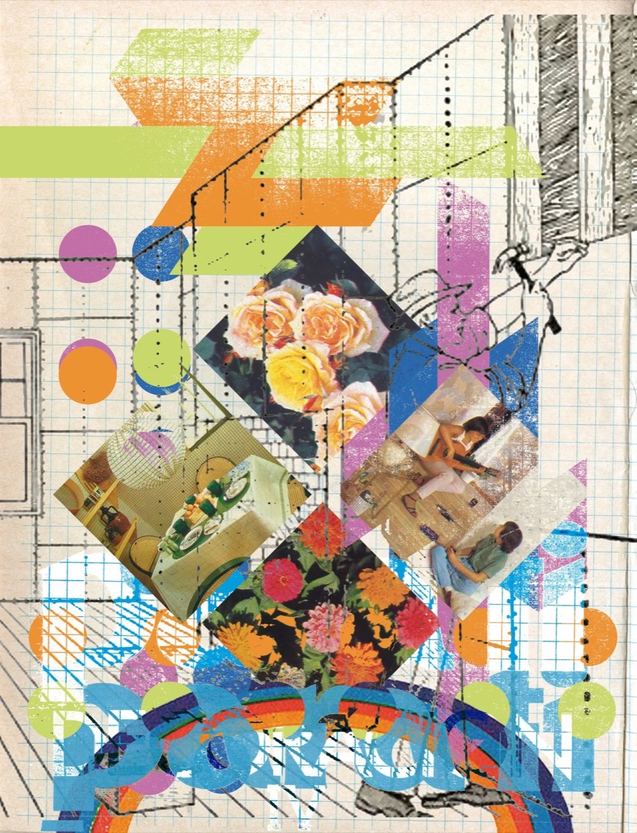 El collage de Claudio Roncoli para la tapa de la edición impresa de para ti DECO 45 Años.