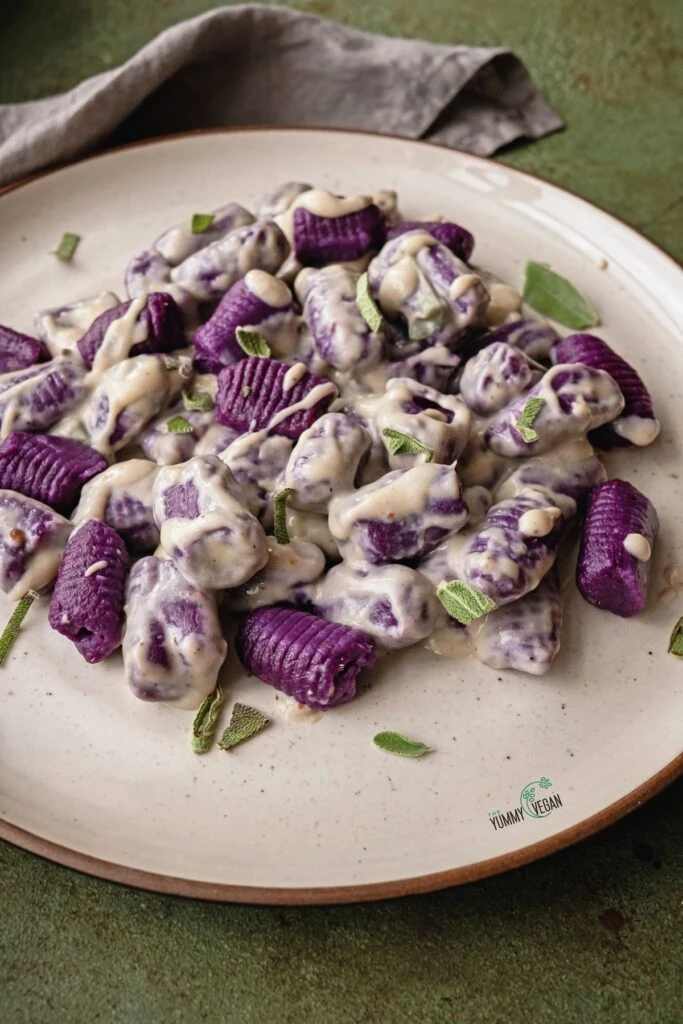 ñoquis de papa violetas