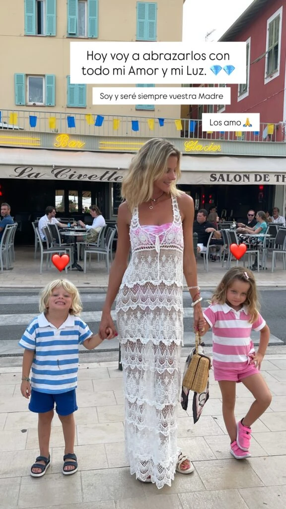 Jimena Buttigliengo con sus hijos