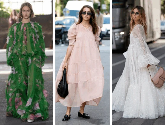 vestidos con volumen, las prendas más trendy de la primavera 2025