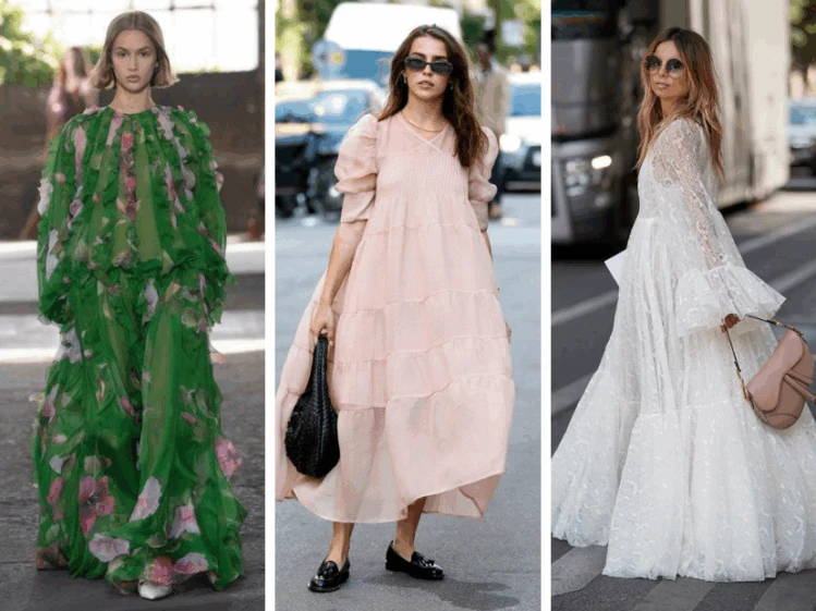 vestidos con volumen, las prendas más trendy de la primavera 2025