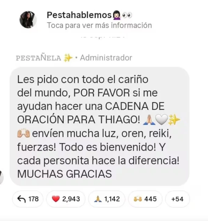 Los mensajes de Daniela Celis en su canal de Instagram