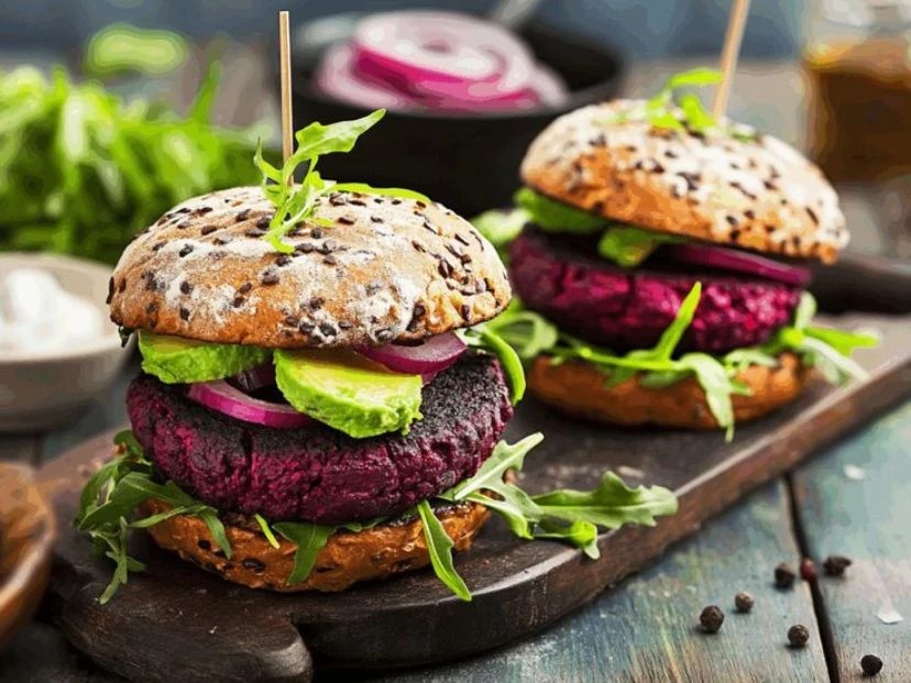 Hamburguesas de lentejas y remolacha