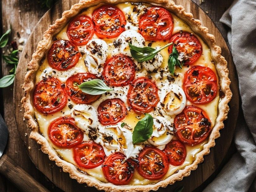 Tarta rústica con tomate y albahaca: receta fácil y rápida para todos los días