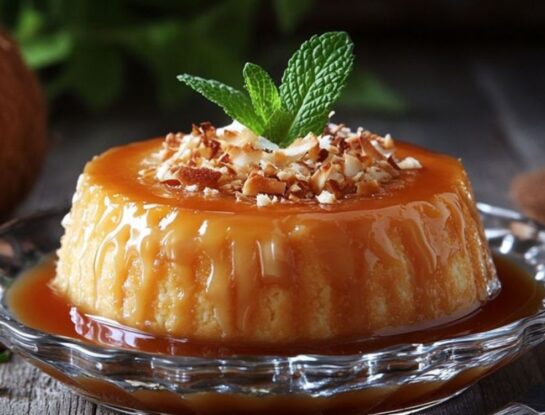 Flan de coco con caramelo de jengibre: receta fácil y cremosa