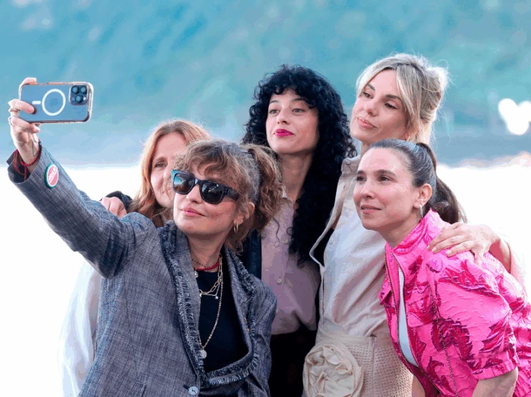 Dolores Fonzi en la presentación de Belén, en San Sebastián