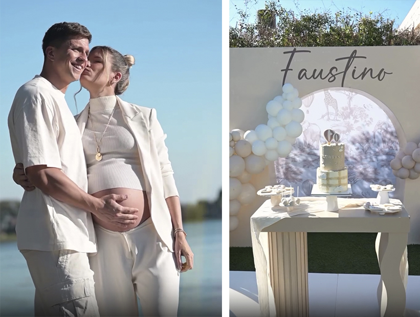 Eva Bargiela y Gianluca Simeone celebraron el baby shower de su primer hijo Faustino: juegos, risas y amigos