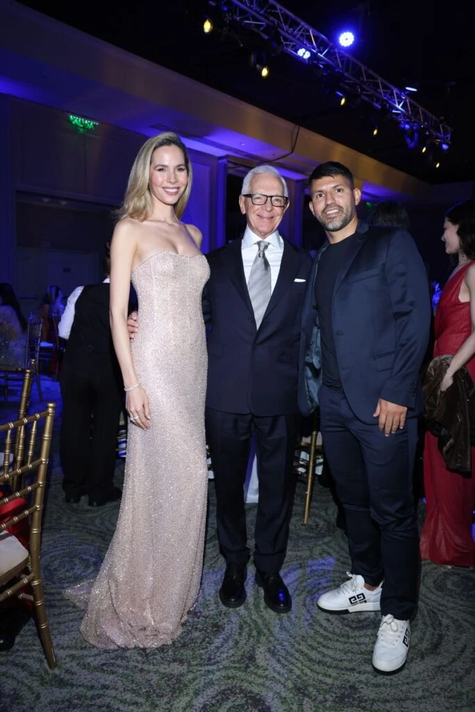 Elina y Eduardo Costantini y Sergio Kun Aguero