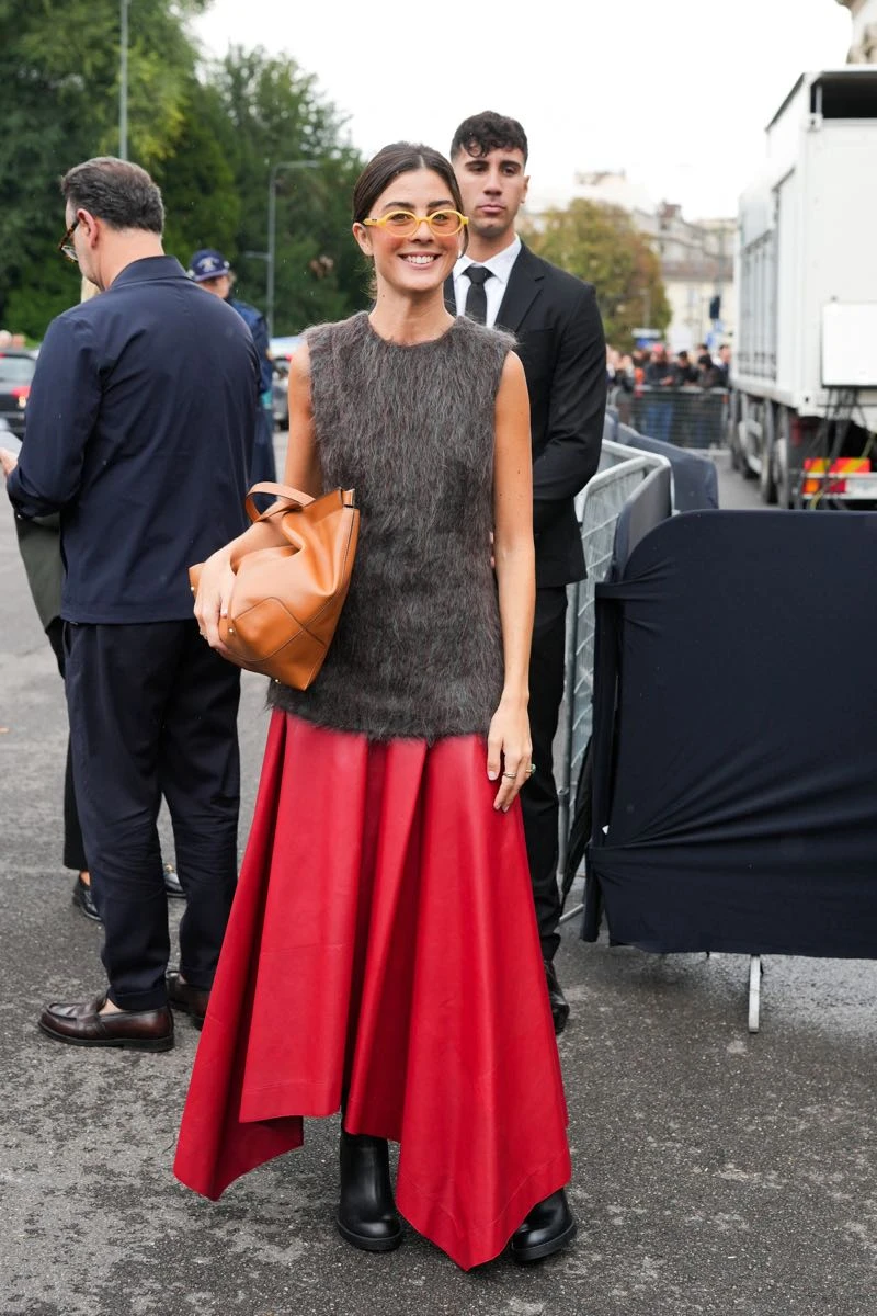 Victoria Montanari en el street style de Tod’s
