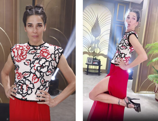 Juana Viale causó impacto en la mesaza con un look primaveral y un anillo que le regaló su hija, Ámbar de Benedictis