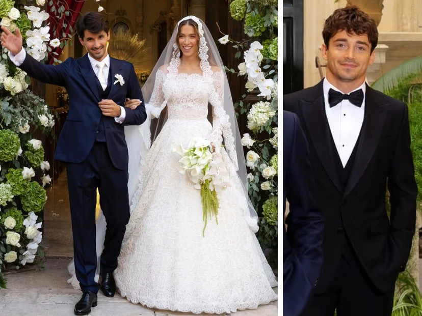 Las fotos de la lujosa boda en Mónaco del hermano de Charles Leclerc, el piloto de Ferrari