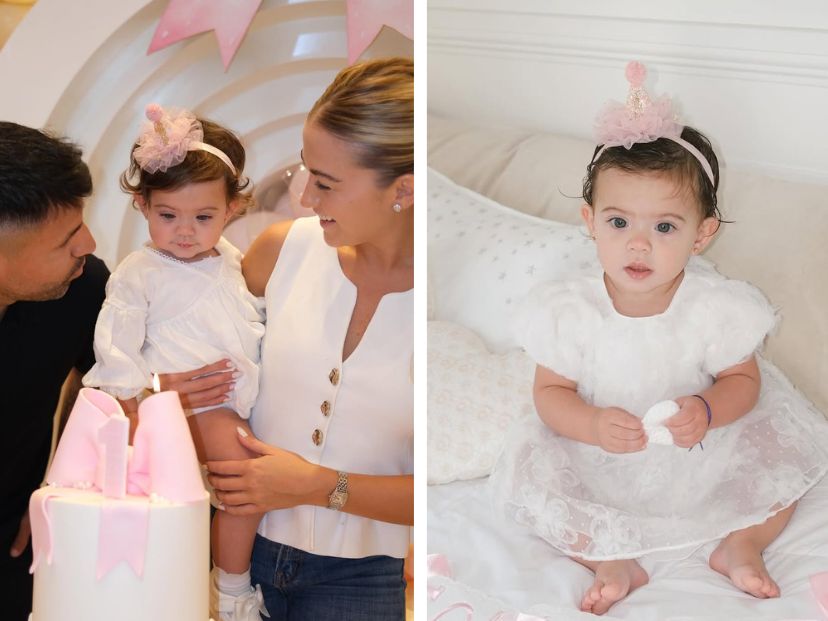 Las fotos del primer año de Olivia, hija de Sofía Calzetti y Sergio Kun Agüero
