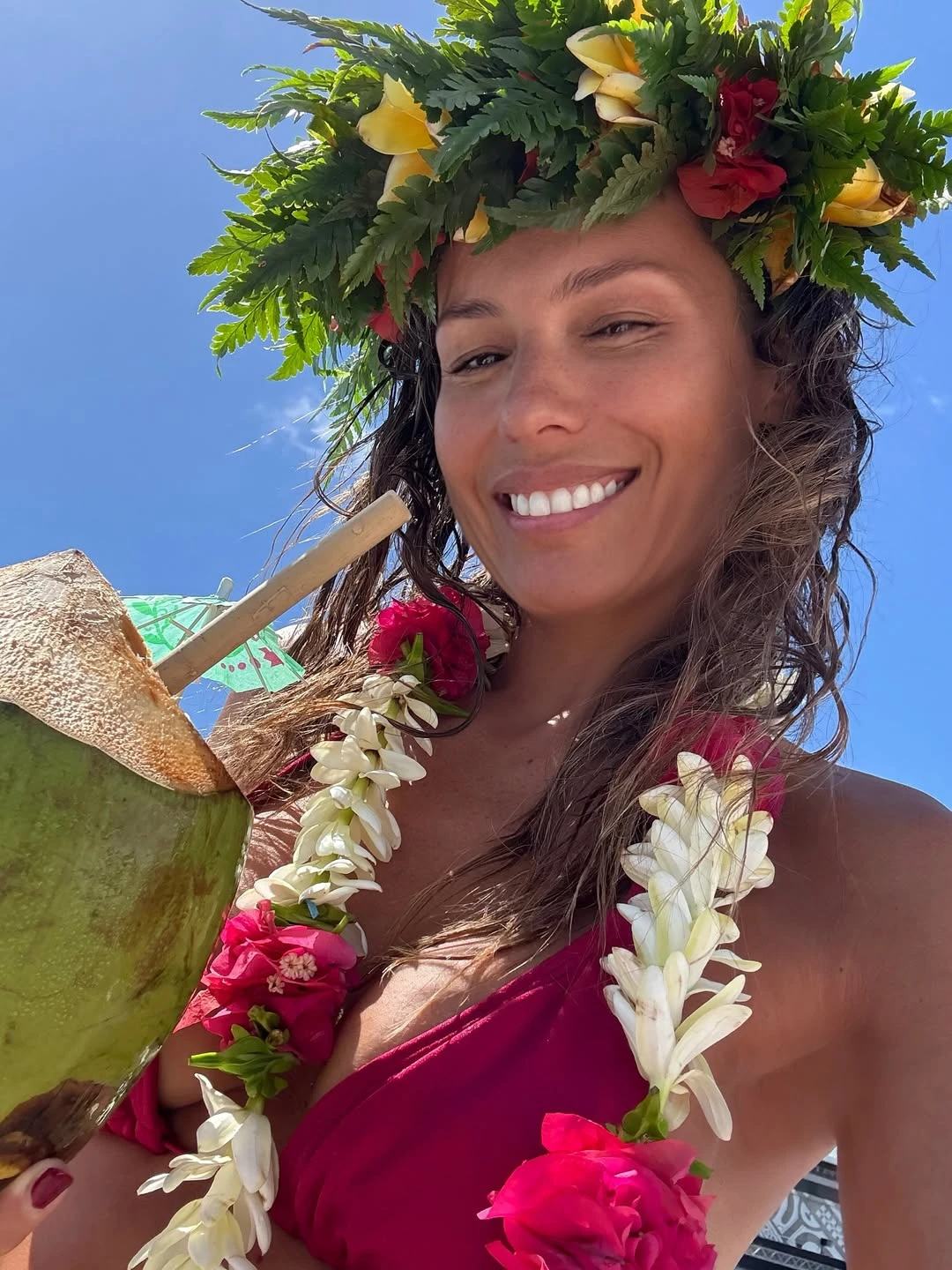 Pampita en la Polinesia