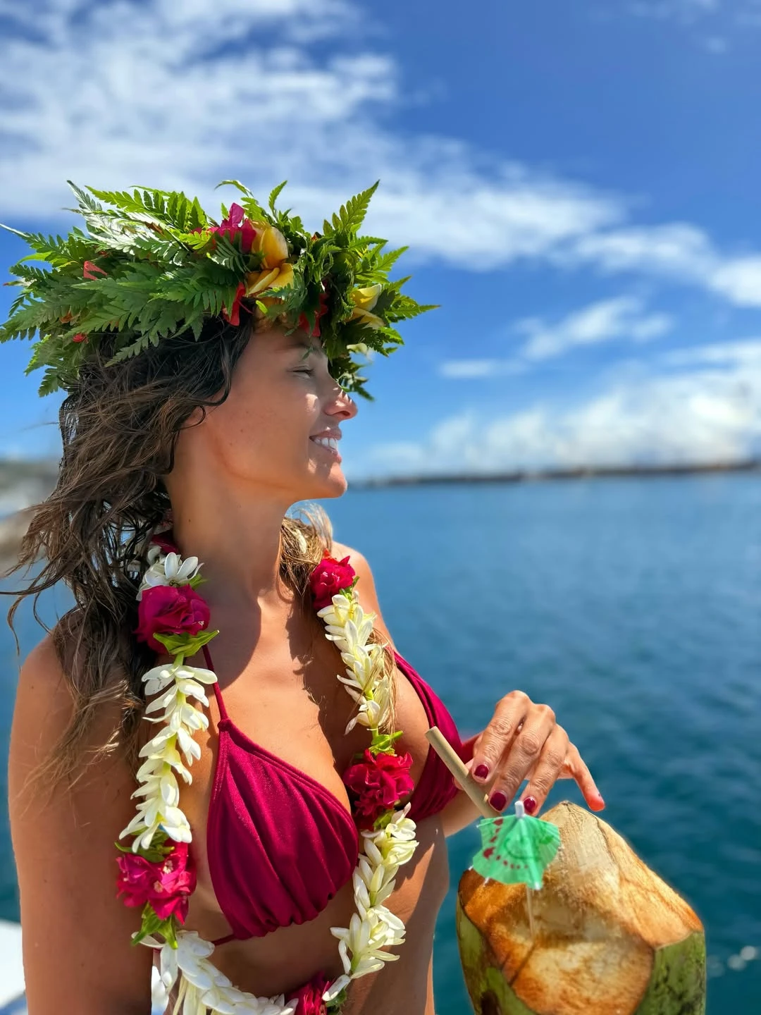 Pampita en la Polinesia