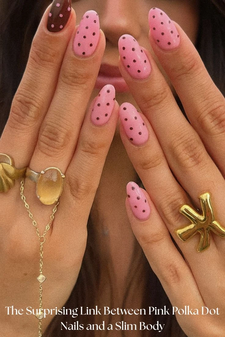 Dua Lipa Polka Dot nails