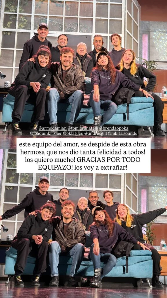 Gimena Accardi se despidió de la obra que protagoniza junto a Andrés Gil y dirige Nico Vázquez