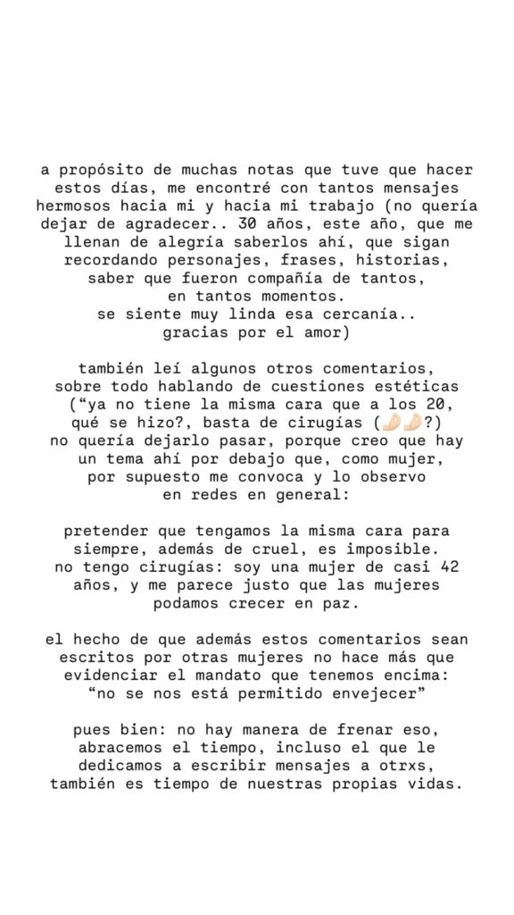 Celeste Cid le respondió a quienes la tildaron de hacerse cirugías