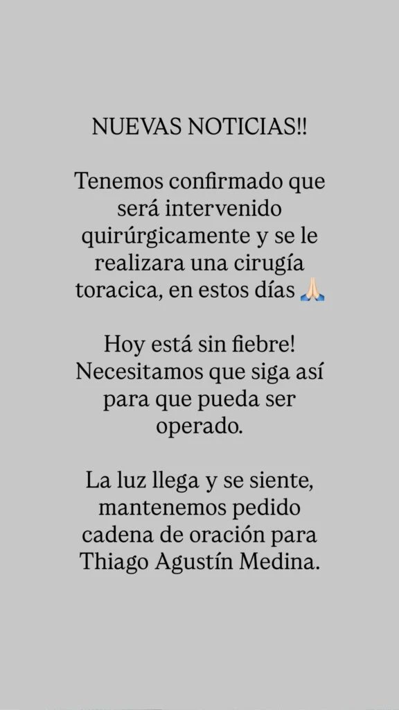 Daniela Celis llevó buenas noticias sobre la salud de Thiago Medina a sus seguidores. Foto: IG