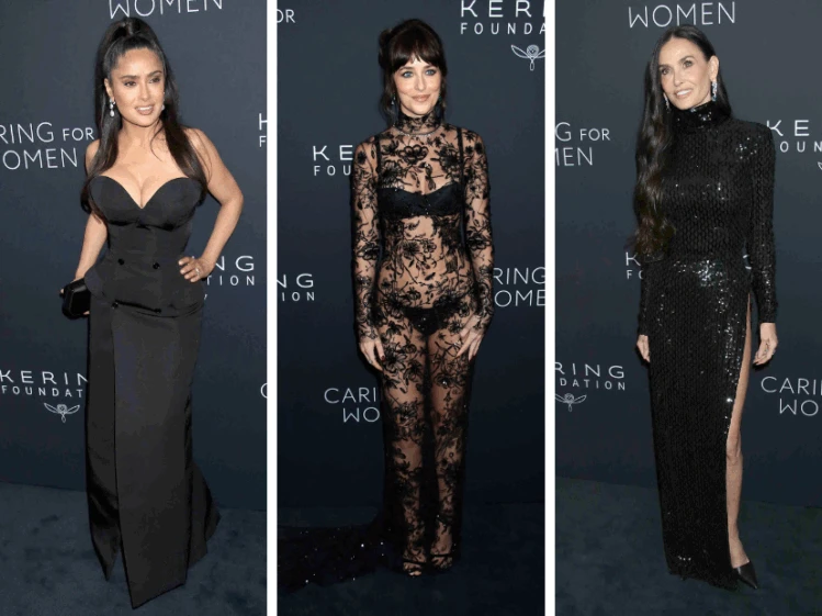Vidriera: de Salma Hayek a Dakota Johnson y Demi Moore, los looks de las famosas en un evento benéfico