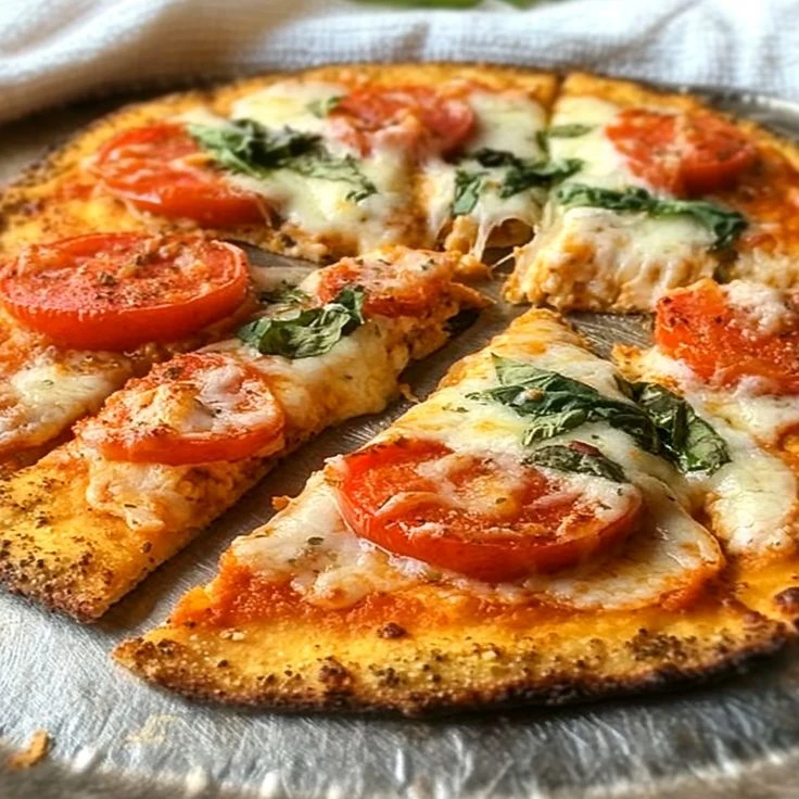 pizza con masa de coliflor